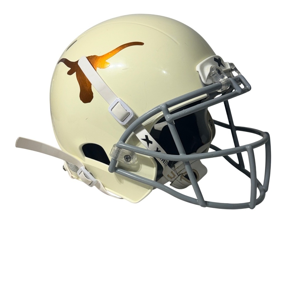 Xenith X2E+ Youth Medium Football Helmet 2023 White Gray Facemask Texas Decals